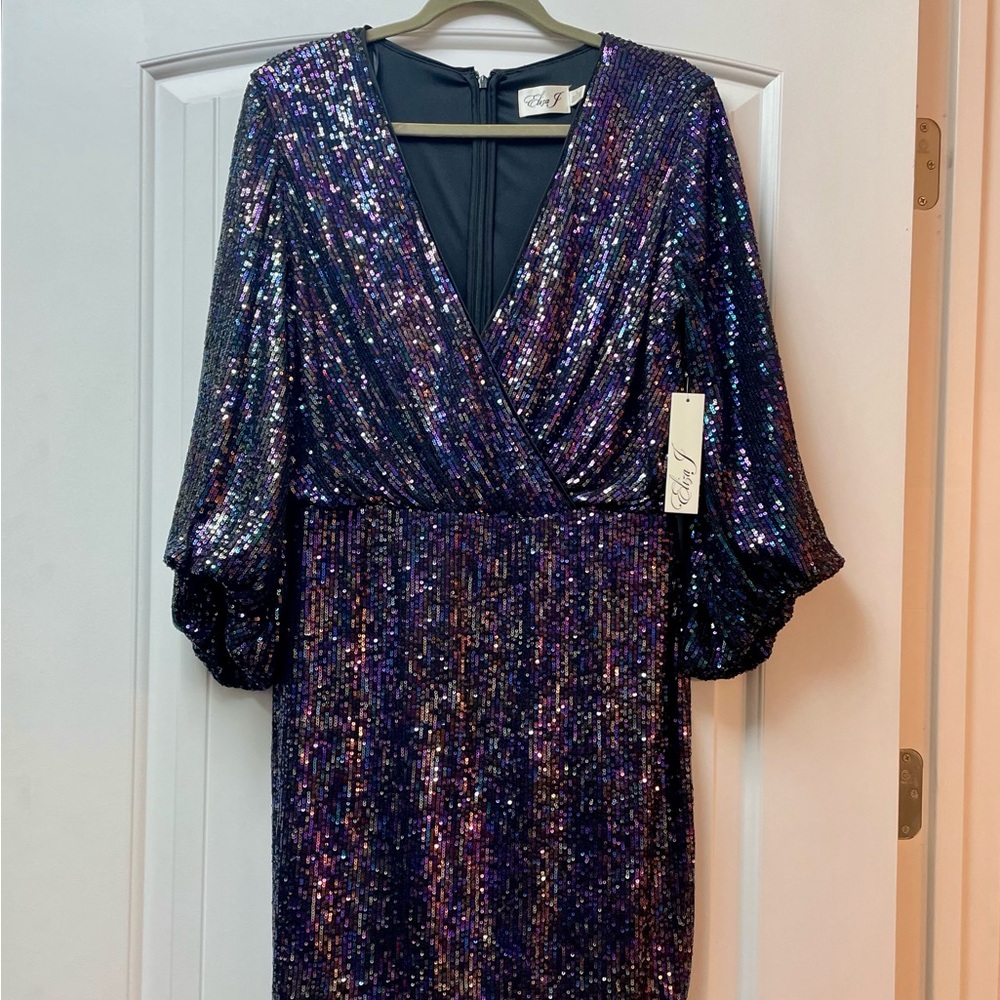 Eliza J NWT Purple/ Blue Sequin Dress